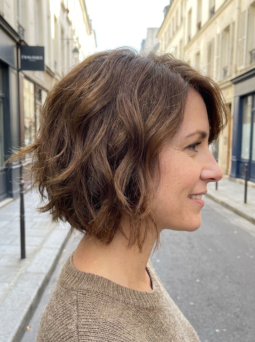 Fransiger Kurzhaarschnitt mit sanften Wellen - Fransige Kurzhaarfrisuren